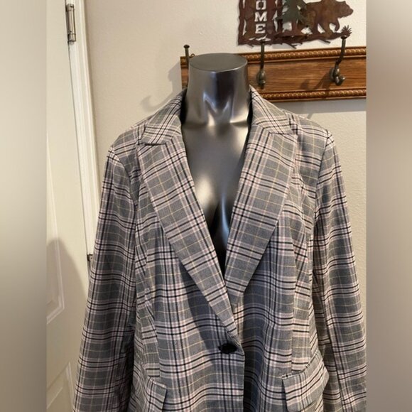 Lane Bryant Blazer Plaid Size 18 - Picture 2 of 8